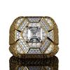 Luxury European and American Men's Rings Trendy Jewelry, Hip-hop Rings Square Diamond-set Alloy Rings