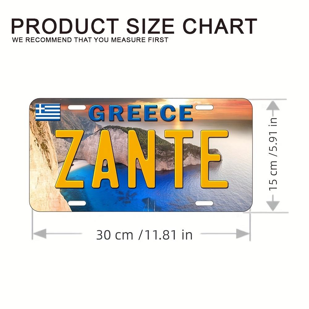 AL Sign Vintage Durable Metal Plaque Wall Decor Greece Zante Island Travel Scenic Wall Art 15x30cm(5.9x7.8inch)