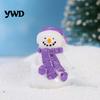 Waterproof Resin Garden Accents 2Pcs Christmas Mini Snowman Figurines, Winter Tiny Decoration, Xmas Micro Tree Decorations Landscape Ornament