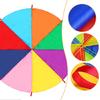 Rainbow Umbrella for Adults Kids Sports Toy Kids Parachute Outdoor Play Equipment Parachute Props Rainbow Parachute Toy