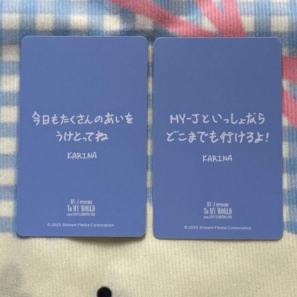 [USED] aespa 6000 yen Karina Fan Meeting Purchase Bonus 2 Trading Cards