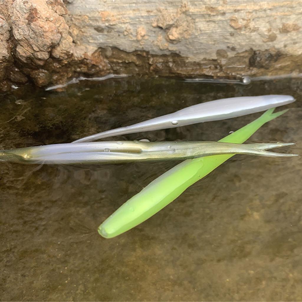 5Pcs Soft Fishing Lures Floating Baits Slightly Split Tail Swimbaits Lures Artificial Swimbaits for Saltwater Fishing