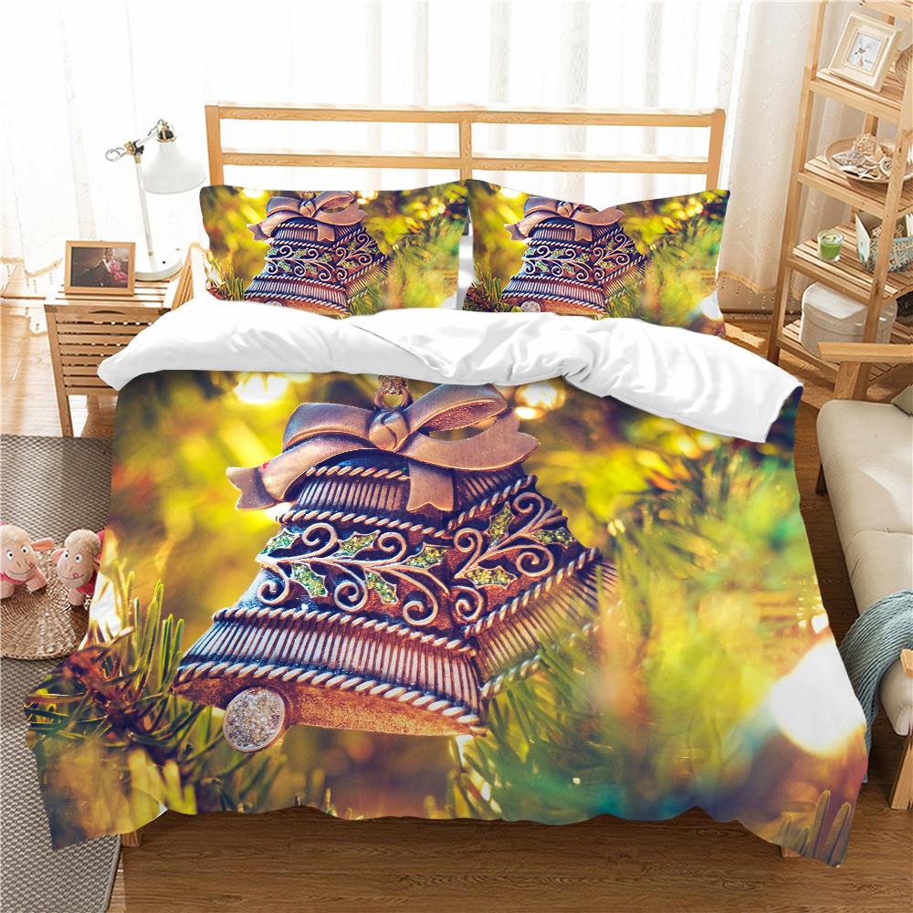 3D Christmas Bedding Set Christmas Gift Quilt Cover Pillow Case 2 or 3 AU/EU/DE/ES Full Size Soft Home Decoration