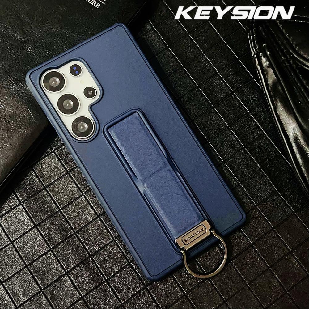 KEYSION Shockproof Armor Case for Samsung S26 Ultra 5G Soft Silicone+PC Folding kickstand Phone Back Cover for Galaxy S26+ Plus