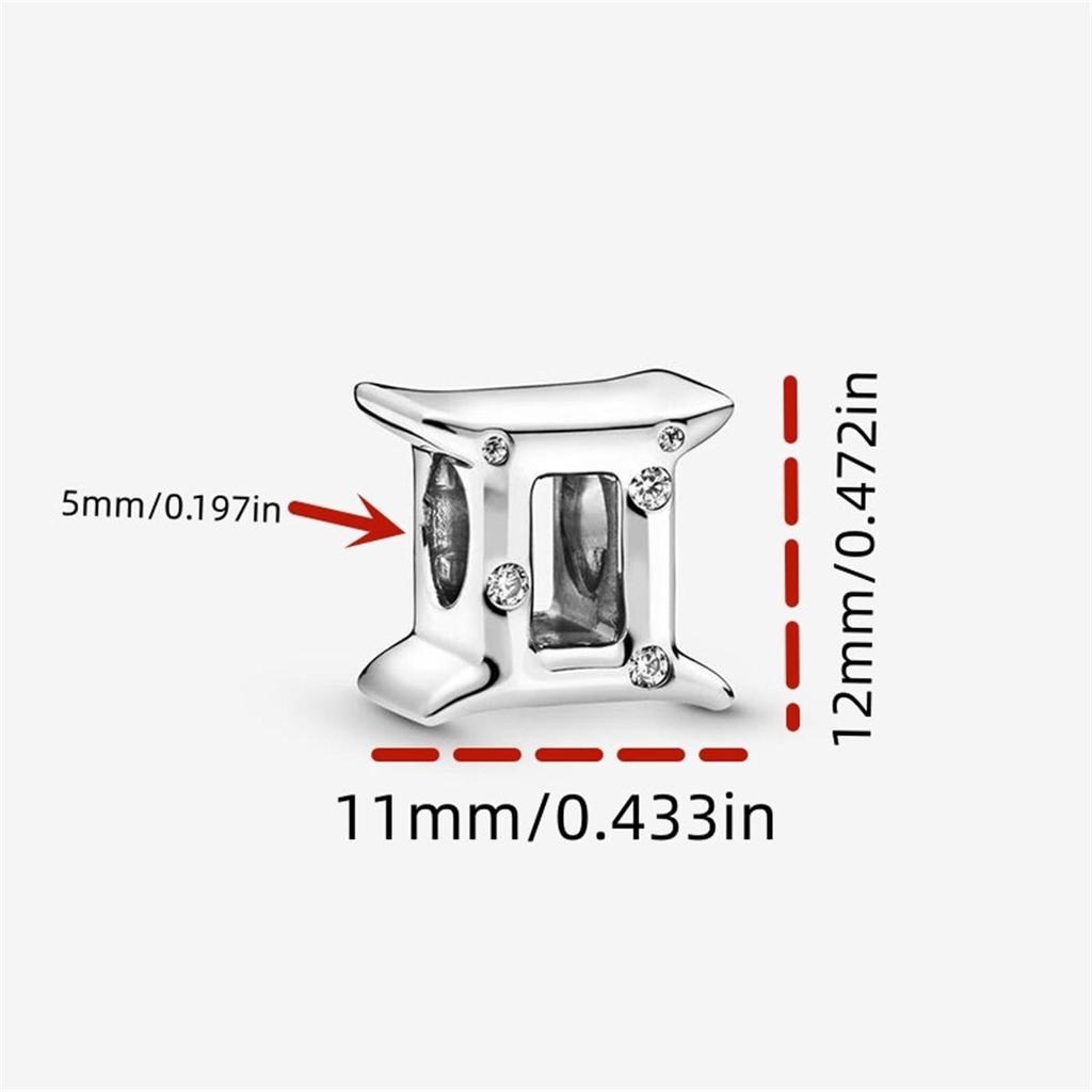 1 Stück 12 Sternbilder Serie Anhänger Passend für Armband Anhänger Stern Perlen Anhänger 12 Horoskop Für Armband Halskette Geburtstagsgeschenk