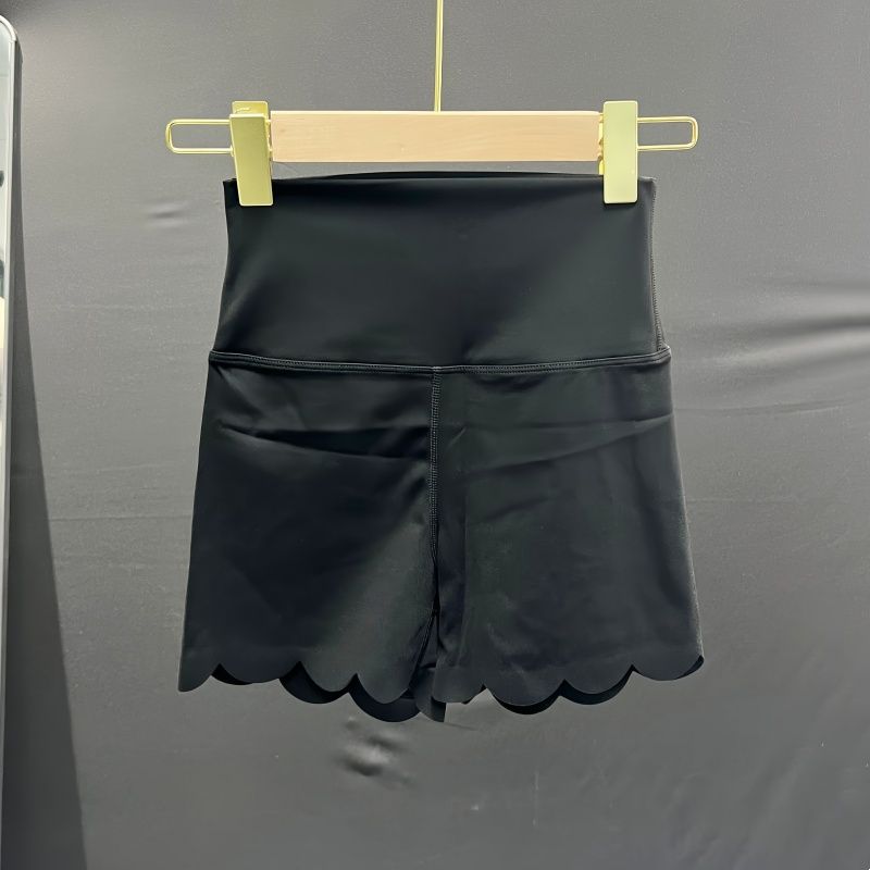 

2024 New Yoga Clothes Lace Sports Workout Long Sleeve Naked Women Sense Bare Back Sexy Dance Top Quick-Drying High Elastic Black Lace shorts S