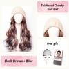 Women's Winter Wig Hat Knitted Hat Long Wave Straight Hair Synthetic Hat Wig