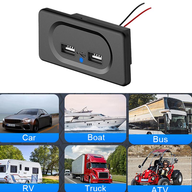RV USB Outlet Wall Mount Intelligent RV Charger Socket RV Panel Outlet High Speed Bus USB Socket Car Powering Outlet For Buses