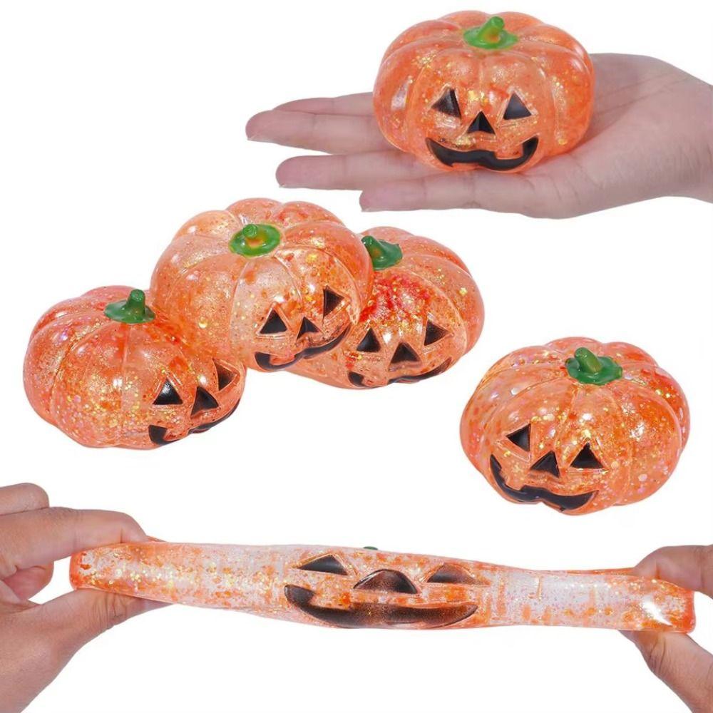 Soft Halloween Shiny Fidget Toy Slow Rebound Pumpkin Shaped Squishy Toy  Relax Toys