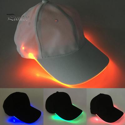 Cappello da baseball luminoso a LED in tinta unita unisex alla moda. Berretto con visiera per festa di Natale