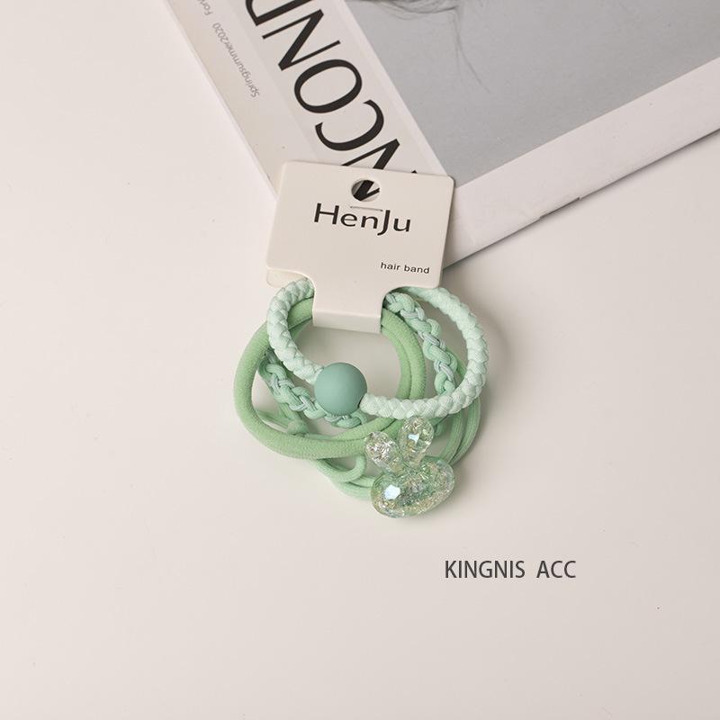 2025 Spring/Summer Crystal Candy Color Floral Spiral Hair Ties - Elegant, Sweet Telephone Cord Hair Accessories for Women