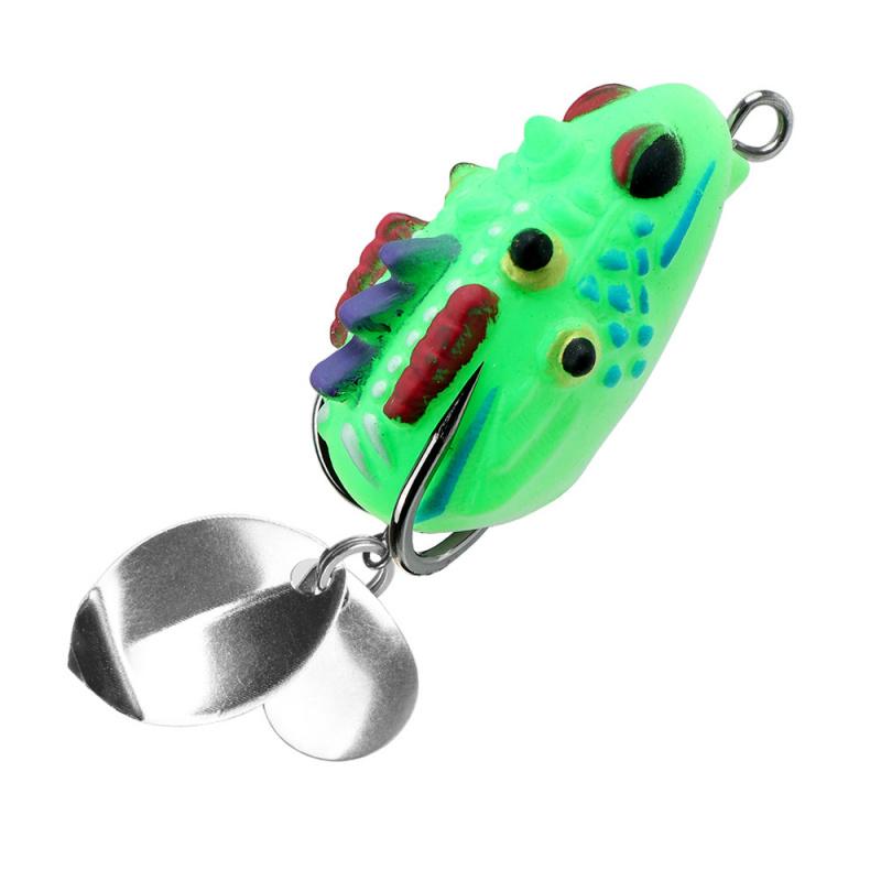 Lure Bait Wind Thunder Frog3.5cm5.4gDouble Sequin Flat Hook Black Fish Special Bait Imitation Bait Fishing Black Artifact