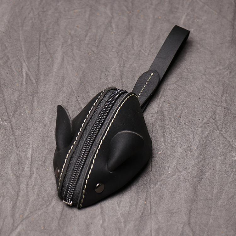 

Большой кошелек из натуральной кожи, креативный милый чехол для ключей на молнии с крысой, мужские и женские портативные кошельки для ключей, детские сумки для ключей