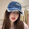 Bowknot Bowknot Baseball Hat Pearl Peaked Cap Fashion Denim Hat  Girl
