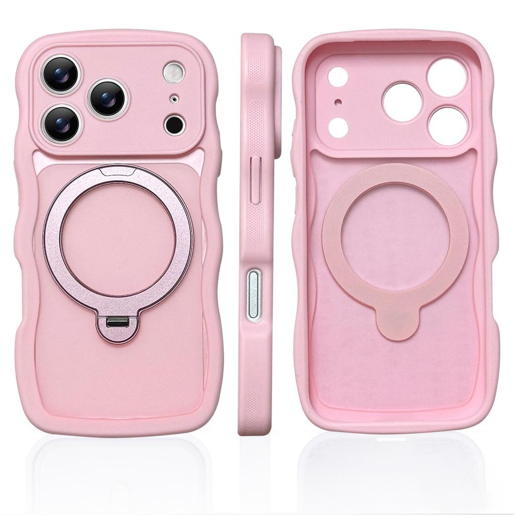 Wave Shell Magnetic Protective Case for iPhone 17 Pro with Apple 16 Bracket and Drop-Proof Hard Cover