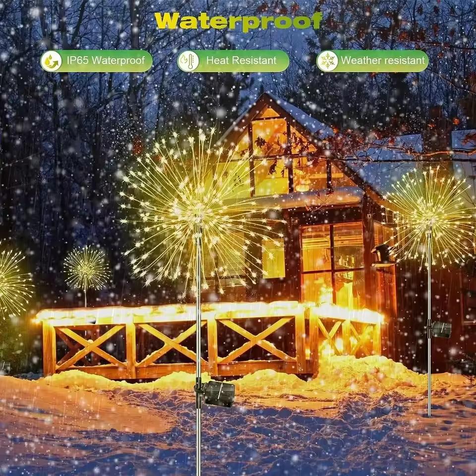 3/1pcs LED Solar Firework Lights Garden Decoration Fairy Lights Waterproof Outdoor Dandelion Lawn Lamp for Garden Lawn Decor
