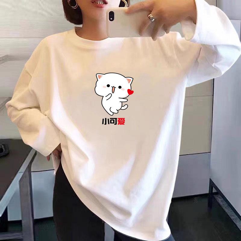 GMXIA Bluzki i koszule damskie na co dzień, jesień, zima, długi rękaw, okrągły dekolt