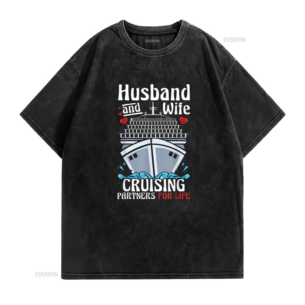 Cruising Cruise Vacation Husband Wife Couple For W Women s Unique T Shirt Top Summer Fun vintage Washed homme designer clothes