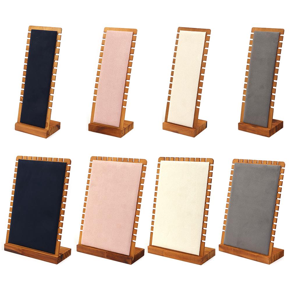 1pc Pine Wood Jewelry Display Stand Wooden Vertical Necklace Show Rack For Jewelry Display Prop Bracelet Necklace Storage Holder