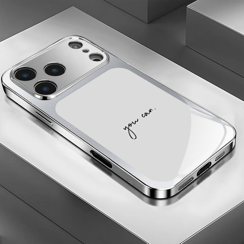 You can use the English patterned glass phone case for iPhone 17, 16, 15, 14, 13, 12, 11 Pro/Max/Plus to prevent shock and drop