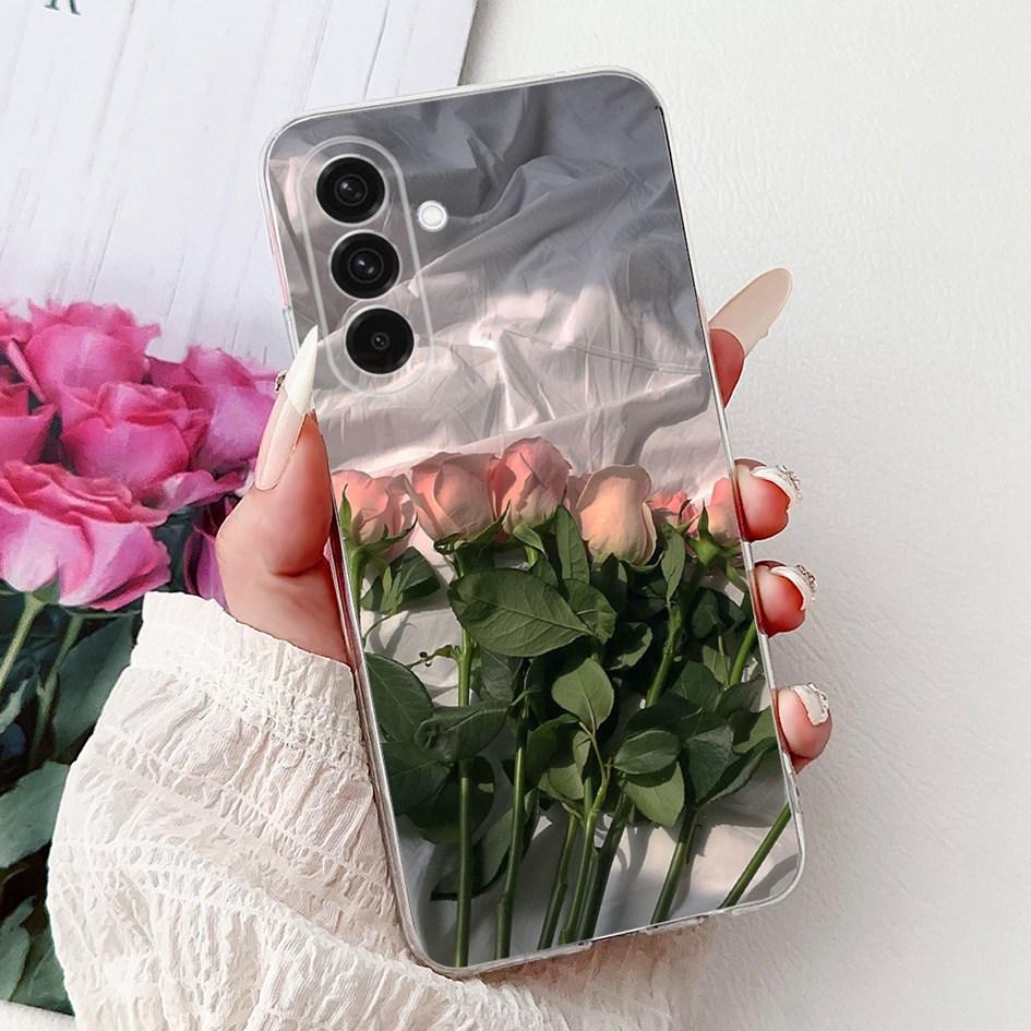 For Samsung Galaxy A26 A36 A56 5G Case 2024 New Stylish Flower Soft Clear Silicone Back Cover For Samsung A36 5G SM-A366B Bumper