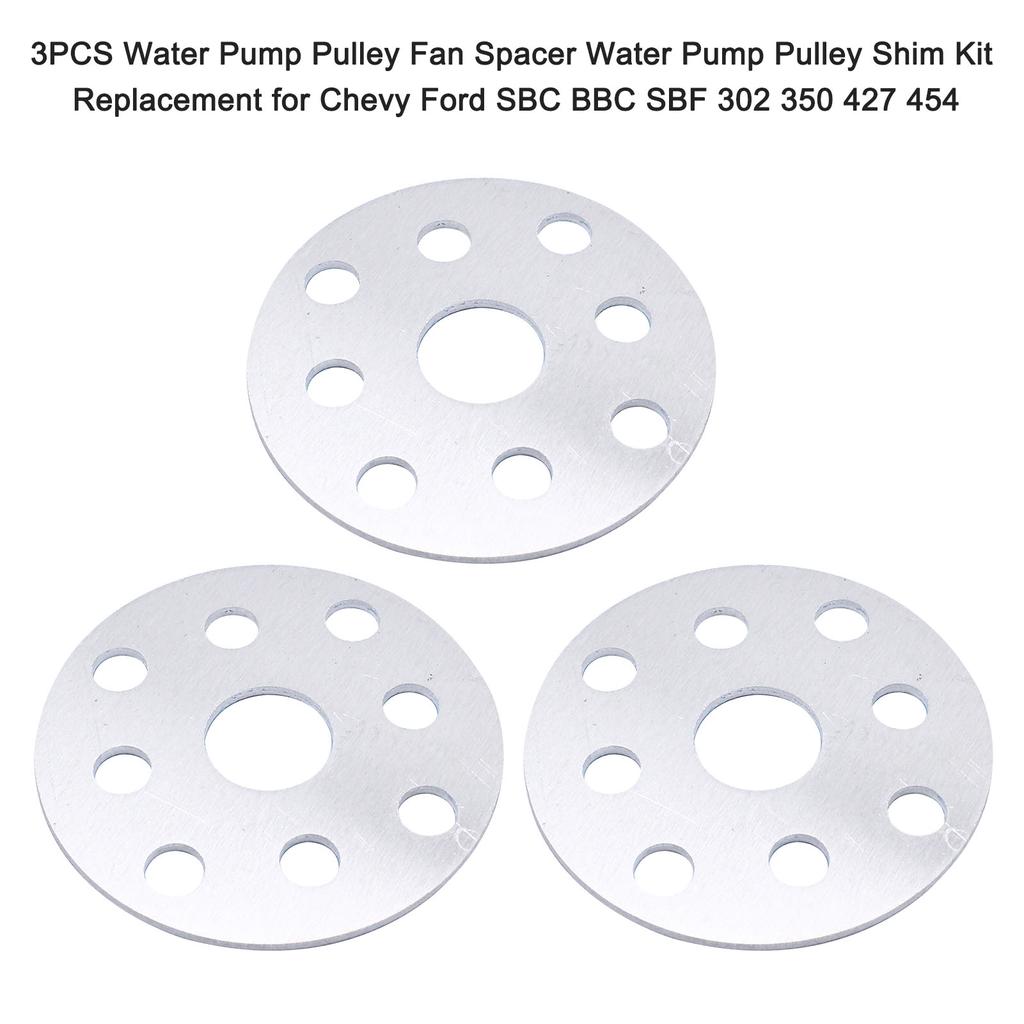 3PCS Water Pump Pulley Fan Spacer Water Pump Pulley Shim Kit   Replacement for Chevy Ford SBC BBC