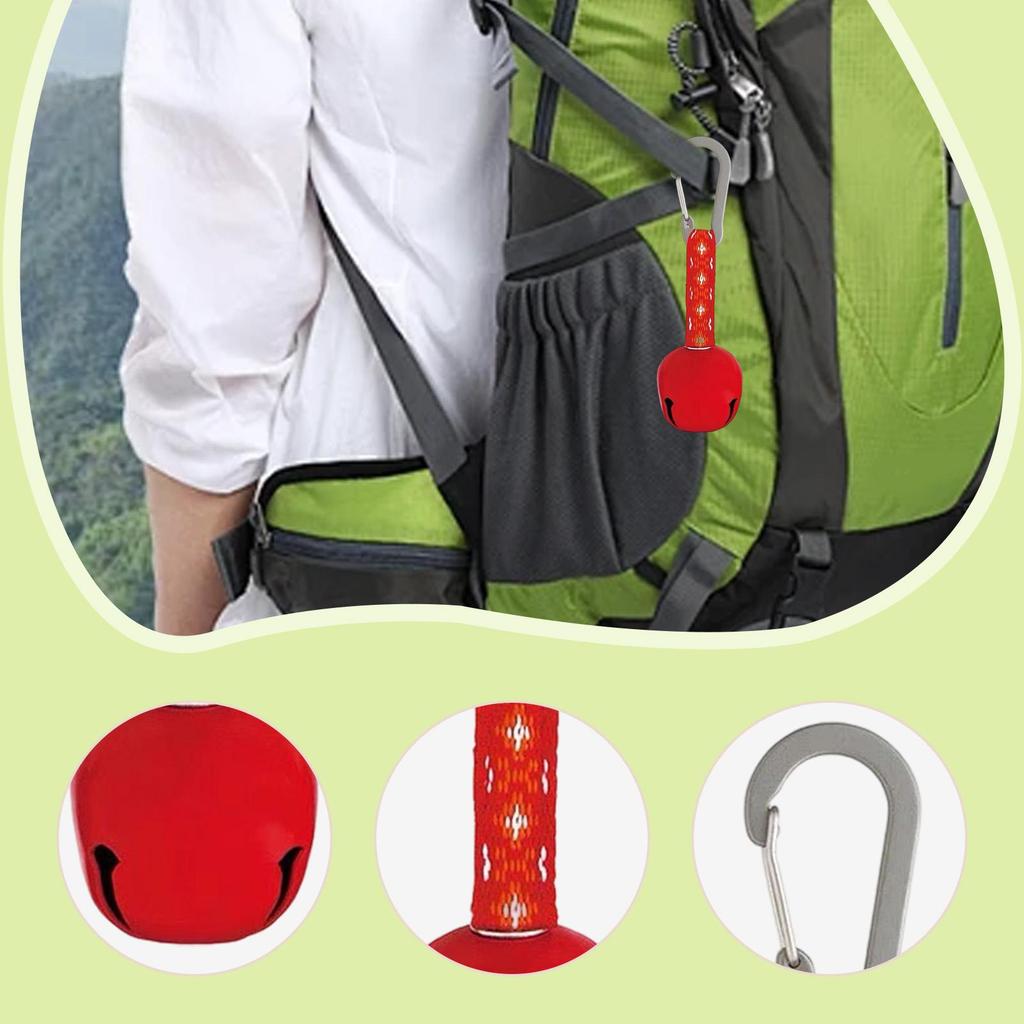 Hiking Camping Bear Bell Portable Iron Safety Alert Sound Emergency Survival Bell for Backpack Pet Collar Dog Training