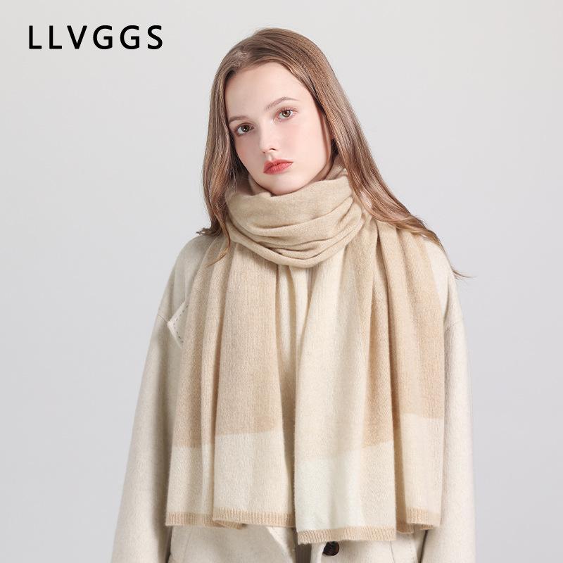 100% cashmere color matching design enlarged and widened women's shawl winter thickened warm scarf scarf