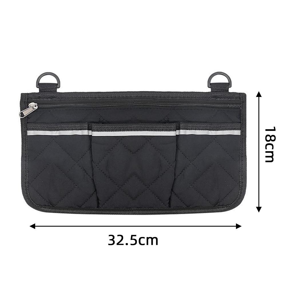 

Сумка для хранения сбоку на подлокотнике инвалидной коляски, портативный карман, водонепроницаемый чехол, большая вместимость, многофункциональная сумка-органайзер для ходунков чёрный
