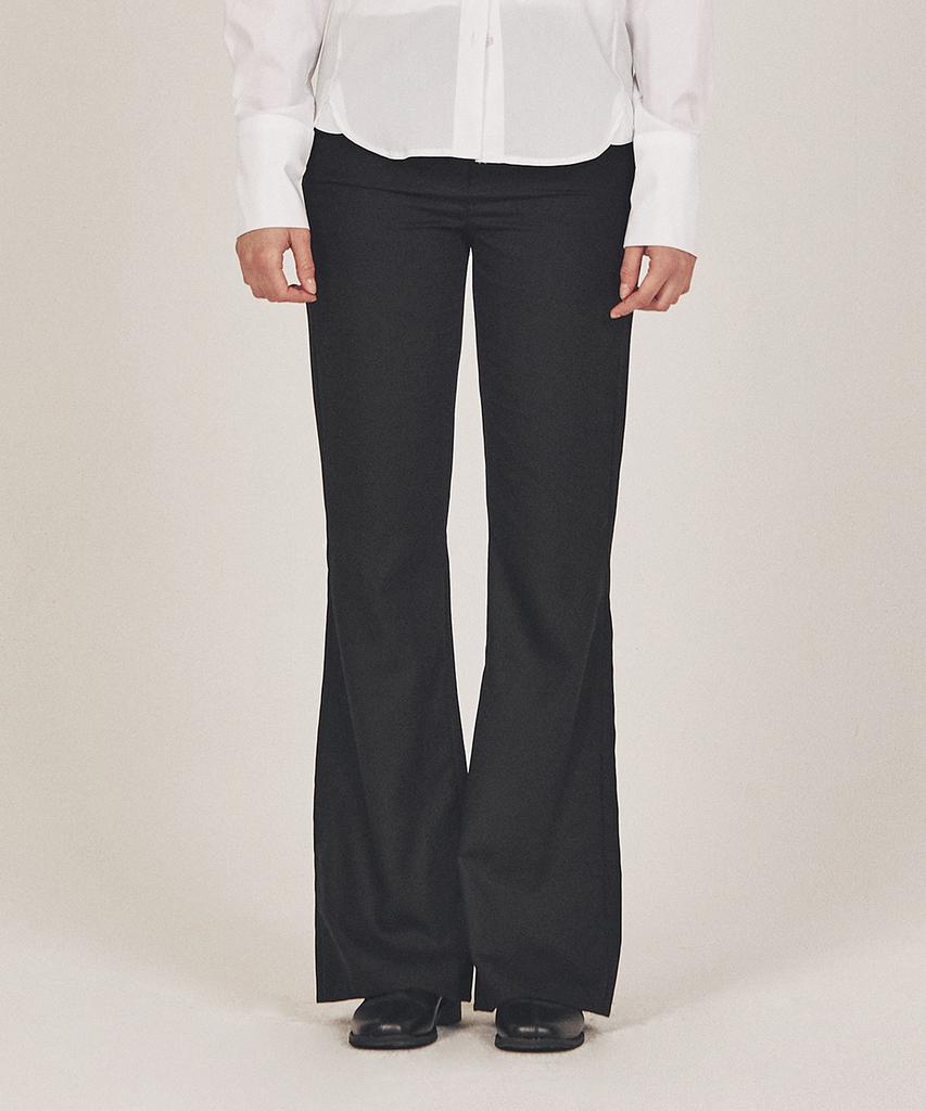 WEREVE Wool Flare Cut Pants_Black