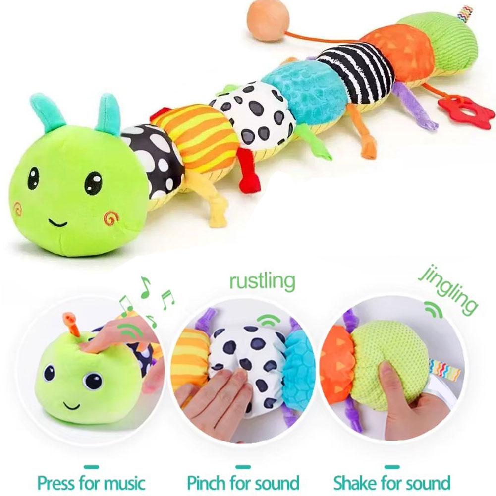 Favorite Toy Rattle Musical Caterpillar Worm Soft Infant Plush Toys Educational Interactive Sensory Toy For Kids Cute Tummy Time Toys