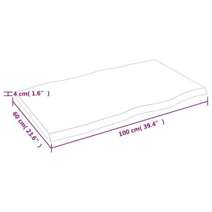 VidaXL Dessus de table bois chêne massif traité bordure assortie 364020