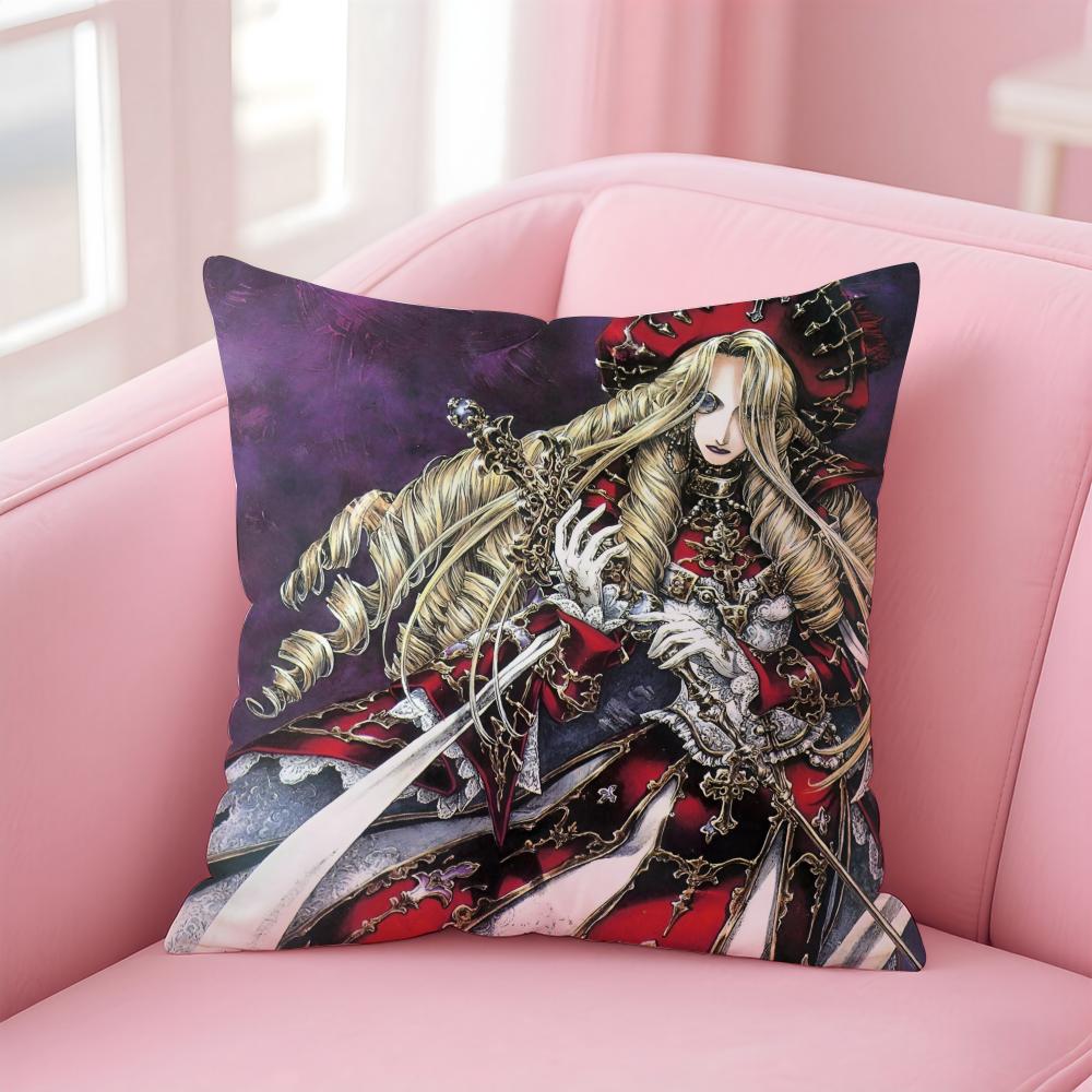 

Hot Anime TTrinity BloodS Cushion Cover Pillowcase Short Plush Invisible zipper Room Sofa Cushion Cover 30X30cm