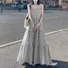 ZANZEA Womens Square Collar Summer Casual Sleeveless Long Dress