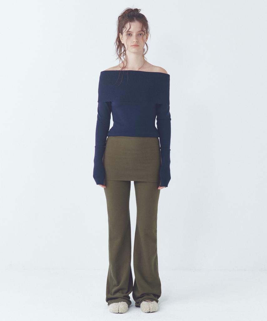 CITTA Every Day Comfort Layered Skirt Pants_Ctb556(Khaki)