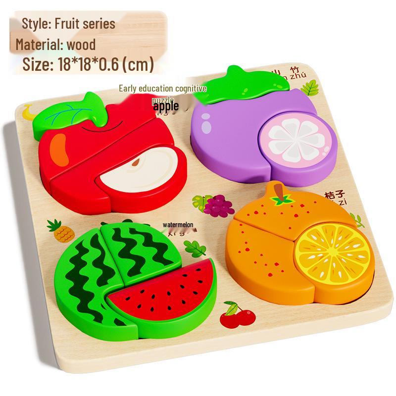 3D Wooden Educational Puzzles for Toddlers: Four-in-One Early Learning Toy
