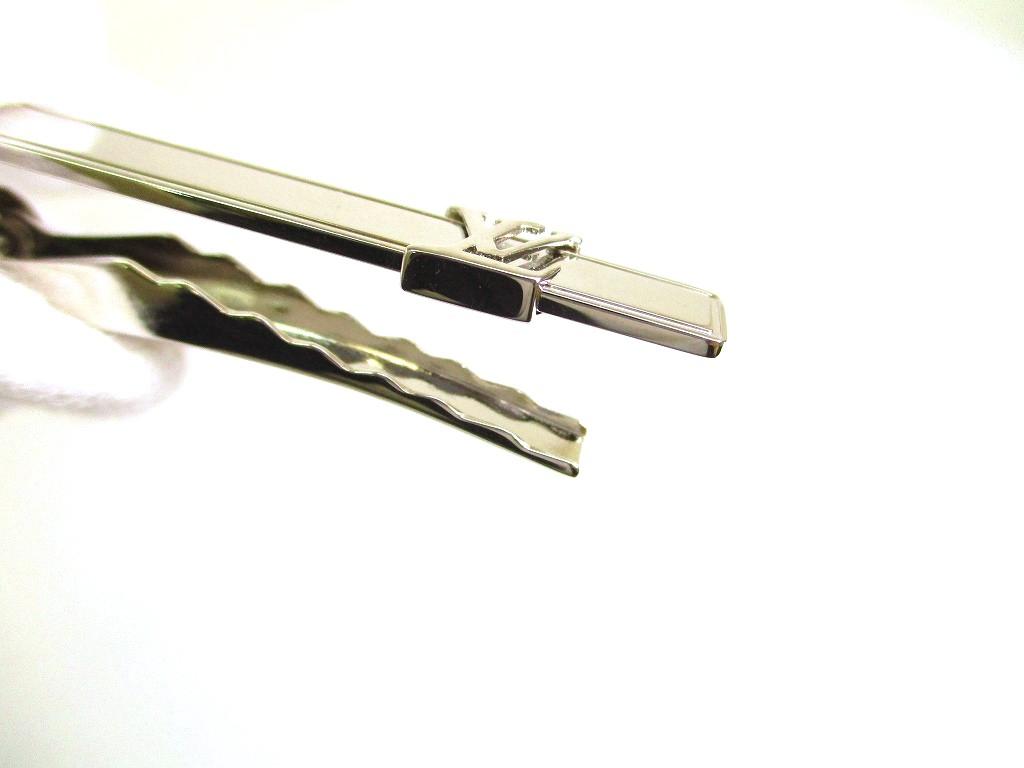 Authentic LOUIS VUITTON Silver Steel LV Motif Necktie Pin Tie Clip #a108  Refurbished
