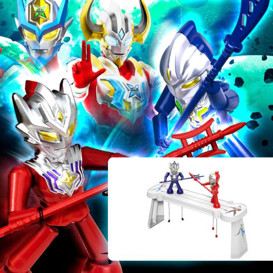 1 sada ručně vyráběných dřevěných bojových hraček s klouby Bambusové šermířské loutky Ultra-Man Fight Stolní hra Interakce rodiče s dítětem