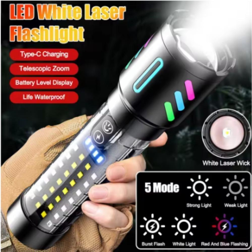 Hochleistungsstarke LED Taschenlampe USB Wiederaufladbare COB Taschenlampe Leistungsstärkste Taktische Taschenlampe Lampe Outdoor Camping Laterne