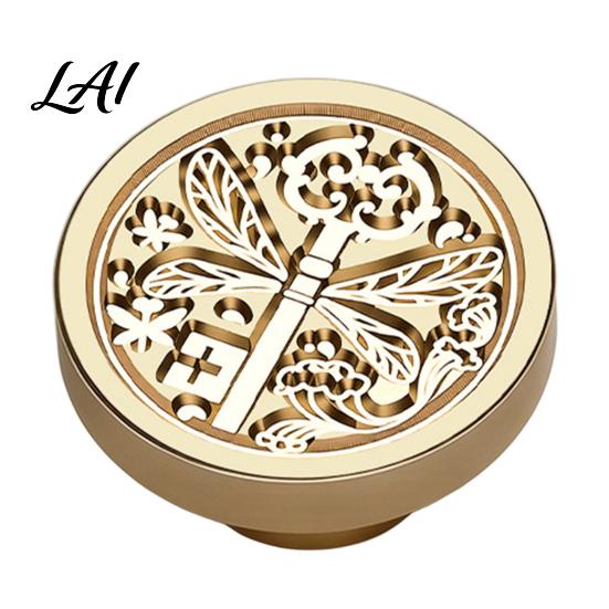 Gift Wrapping Wax Stamp Brass Seal Head Vintage Key Pattern Embossed Sealing Decorative Head for Envelope Journal Packaging Invitation Crafting