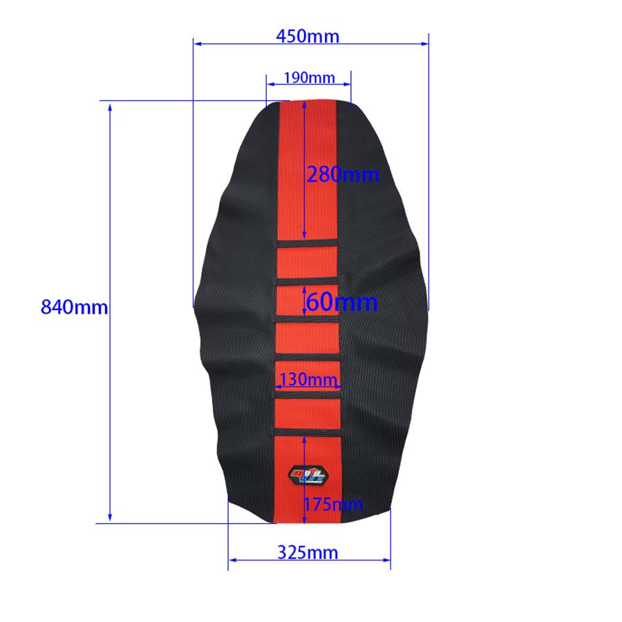 Waterproof Motorcycle Seat Cushion Anti-slip Rubber Protector Cover Black + Red
