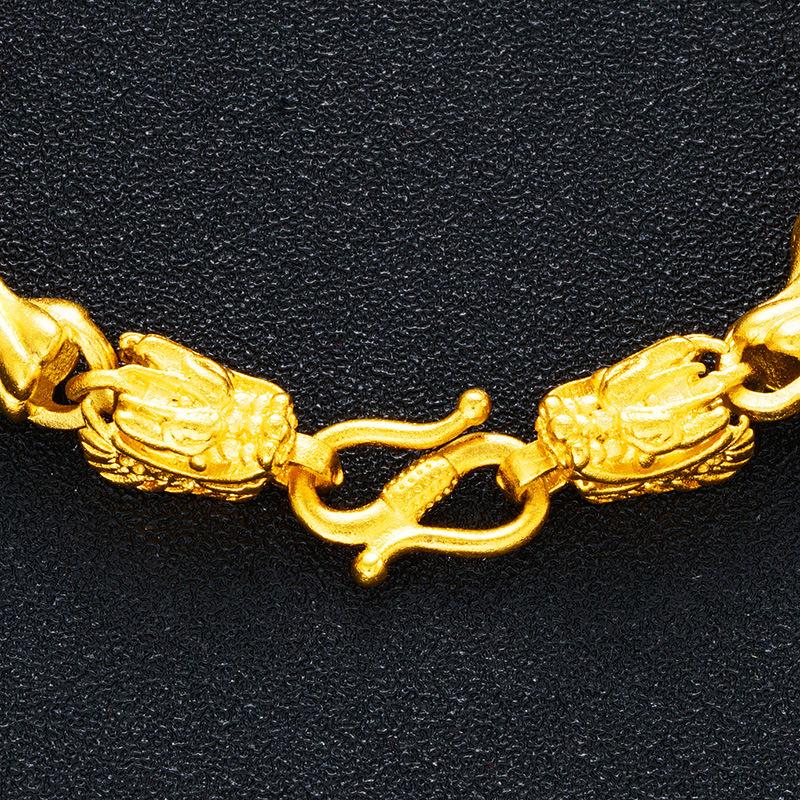 Sand Gold Dragon Head Bracelet Solid Model Vietnamese Sand Gold Men's and Women's Bracelet Jewelry Accessories Female