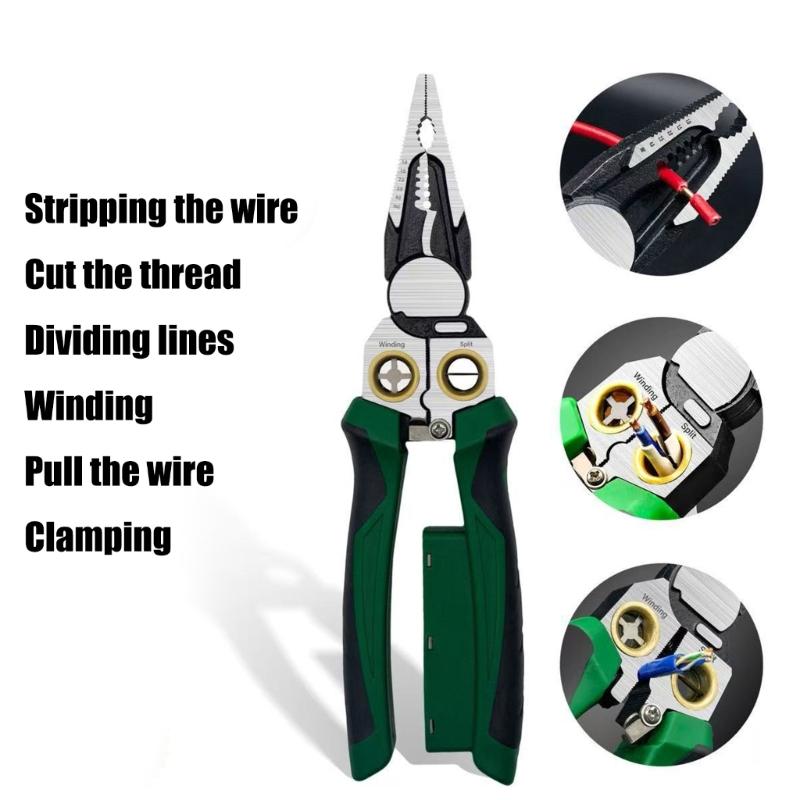 Delicate Electrical Pliers for Safe Wires Stripping Twisting Cutting and Live Wires Detection 12V 250V Alarms