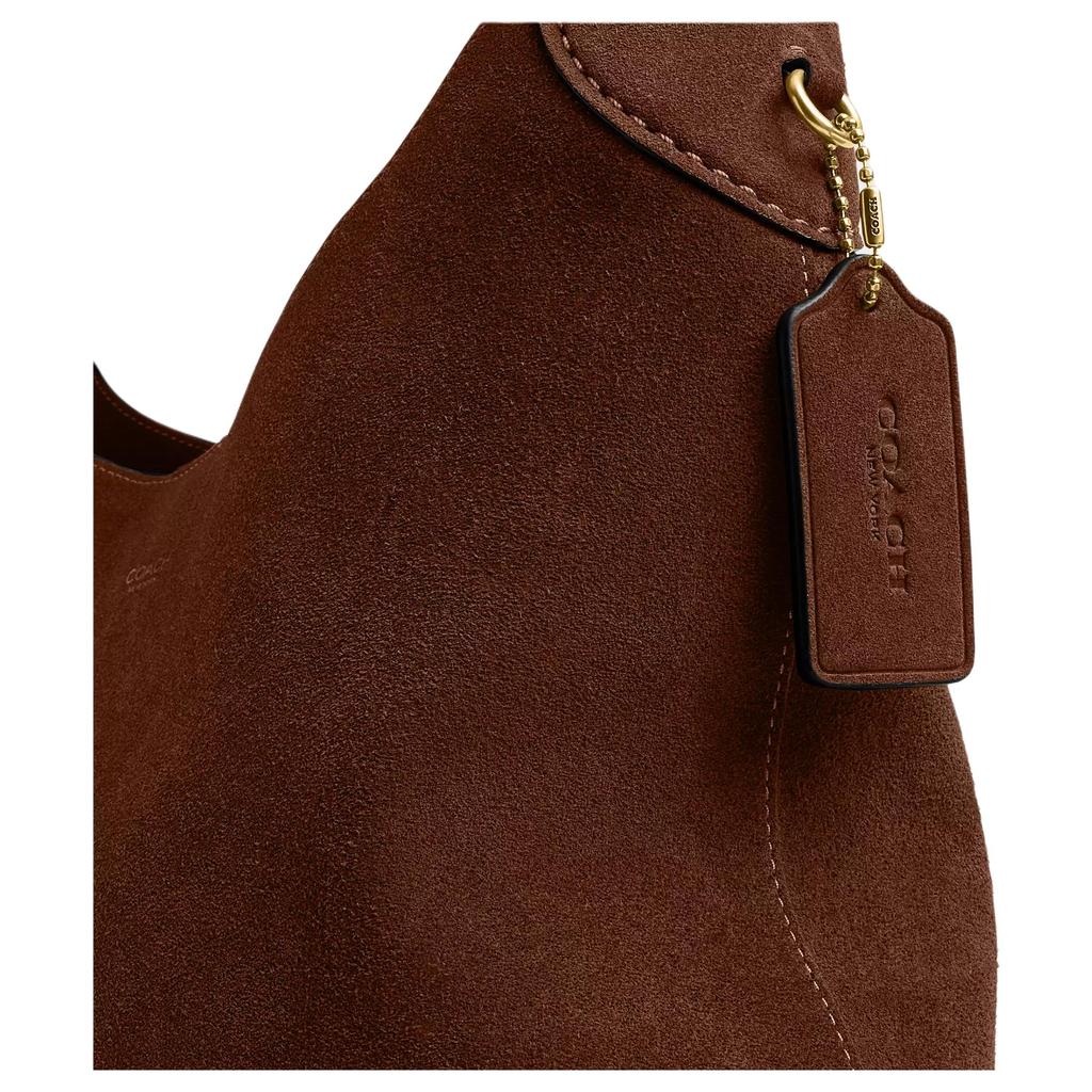 Coach Brooklyn 34 Gold Letter Embossed Leather Shoulder Bag Medium Women Shoulder Bag Warm-Brown CCU01-B4WBR