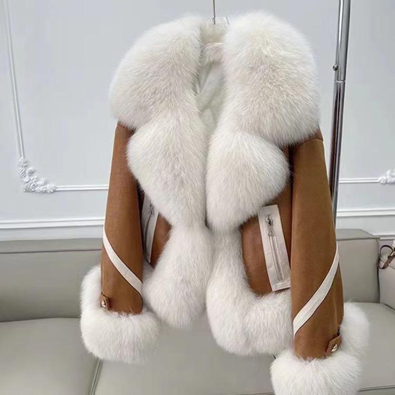 

Imitation fox fur jacket women s short 2 autumn and winter new cotton thickened fashion suede coat l recommends 62.5-72.5kg верблюд