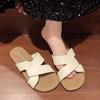Cross-strap Women's Summer Outdoor French Retro-style Casual Flat Beach Non-slip Slippers