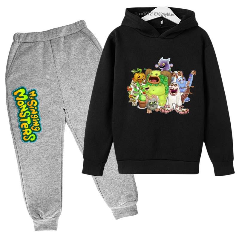 My Singing Monsters Bambini Primavera Autunno Carini 2pz Felpa Casual+Pantaloni Tute 3-14 Anni Ragazzi Ragazze Completi Vestiti Bambini