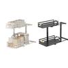 Pull-Out Under Sink Organizers 2-Tiers Regulable Height Sliding Shelf for Kitchen/Bathroom Cabinet Storage