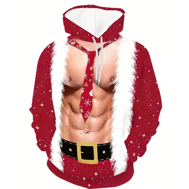 Sweats à capuche de Noël College 3D pour hommes, sweat-shirt père Noël, proximité, Wstring, manches longues, Streetwear, nouveauté, déclin, 2024