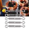 5Pcs Turnbuckle Hook and Hook Wire Rope Tension 304 Stainless Steel Shade Sail HardwareM4